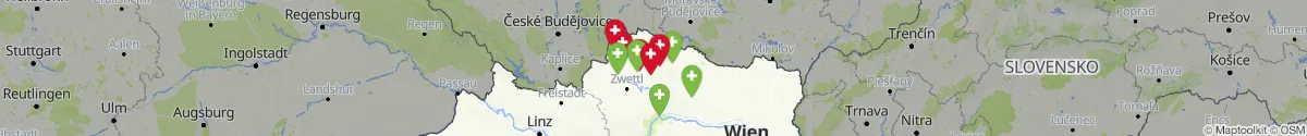 Kartenansicht für Apotheken-Notdienste in der Nähe von Waldkirchen an der Thaya (Waidhofen an der Thaya, Niederösterreich)